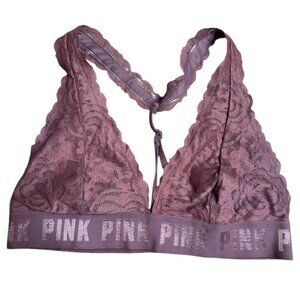 PINK Victoria's Secret Lace Bralette - Light Mauve Pink Size Small
